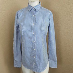 J Crew button up slim fit M women’s blue and white striped